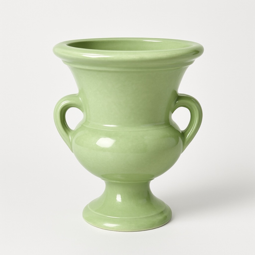 Vase Vintage Light Green Double Handle - Picture 1 of 6